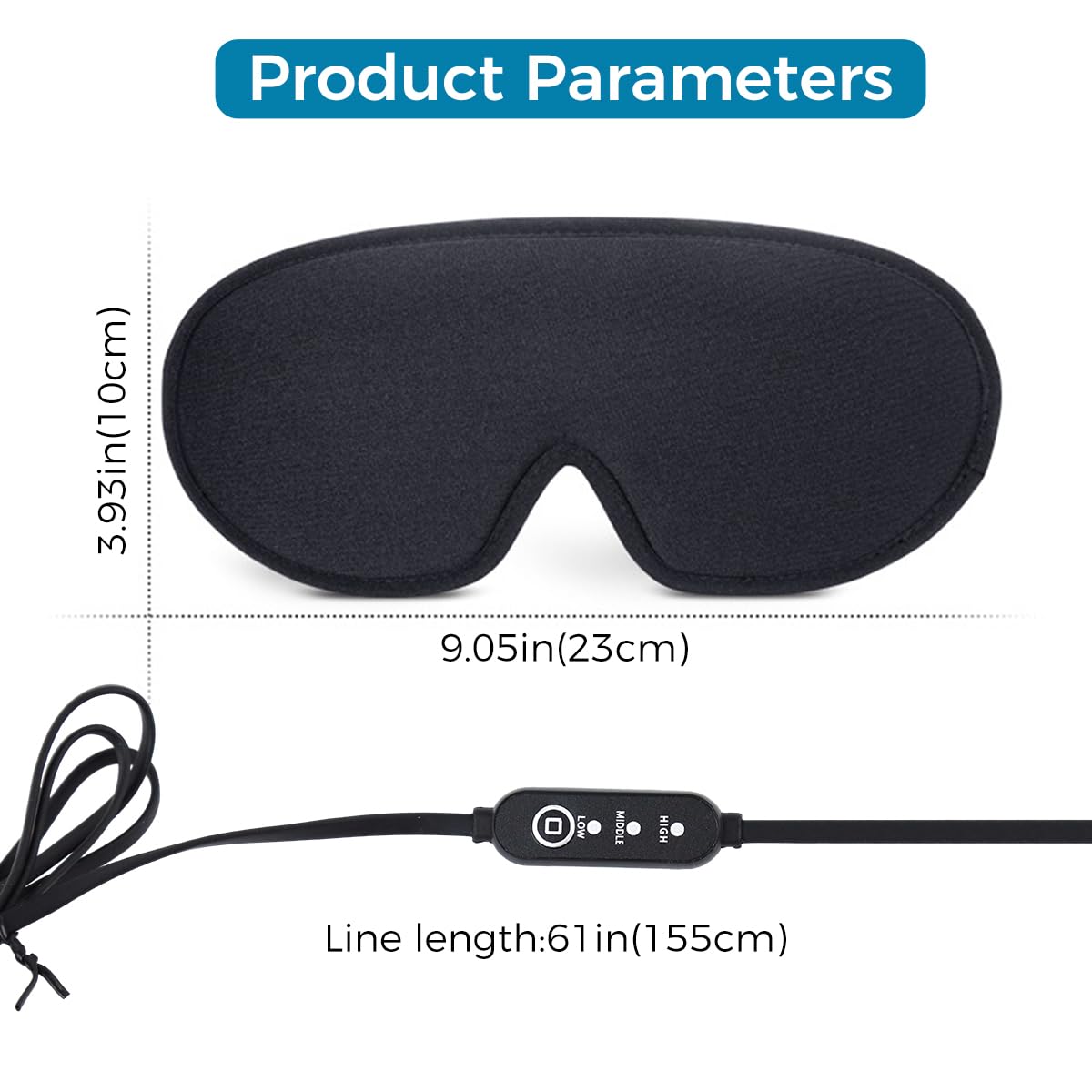 HANNEA 3D Heated Eye Mask, USB Wired Eye Mask with Temperature & Time Control, Warm Eye Compress Heating Pad for Sleep, Relieve Eye Strain, Puffy Eyes(Black) HANNEA 3D Heated Eye Mask, USB Wired Eye Mask with Temperature & Time Control, Warm Eye Compress Heating Pad for Sleep, Relieve Eye Strain, Puffy Eyes(Black)